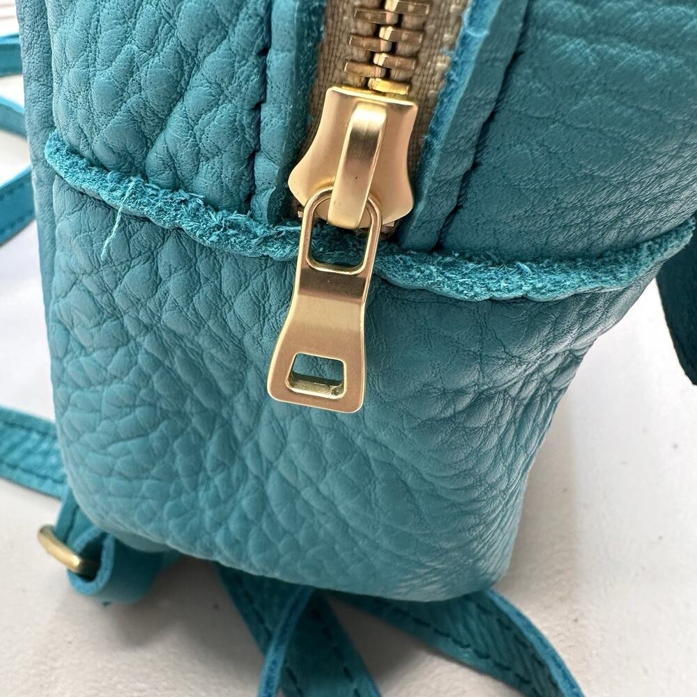 Portland Leather Goods Mini Snap Backpack Seafoam Teal Blue Classic Design - Picture 6 of 12